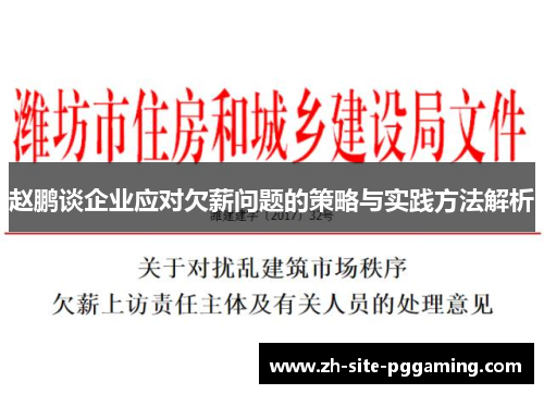 赵鹏谈企业应对欠薪问题的策略与实践方法解析 赵鹏谈企业应对欠薪问题的策略与实践方法解析